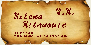 Milena Milanović vizit kartica